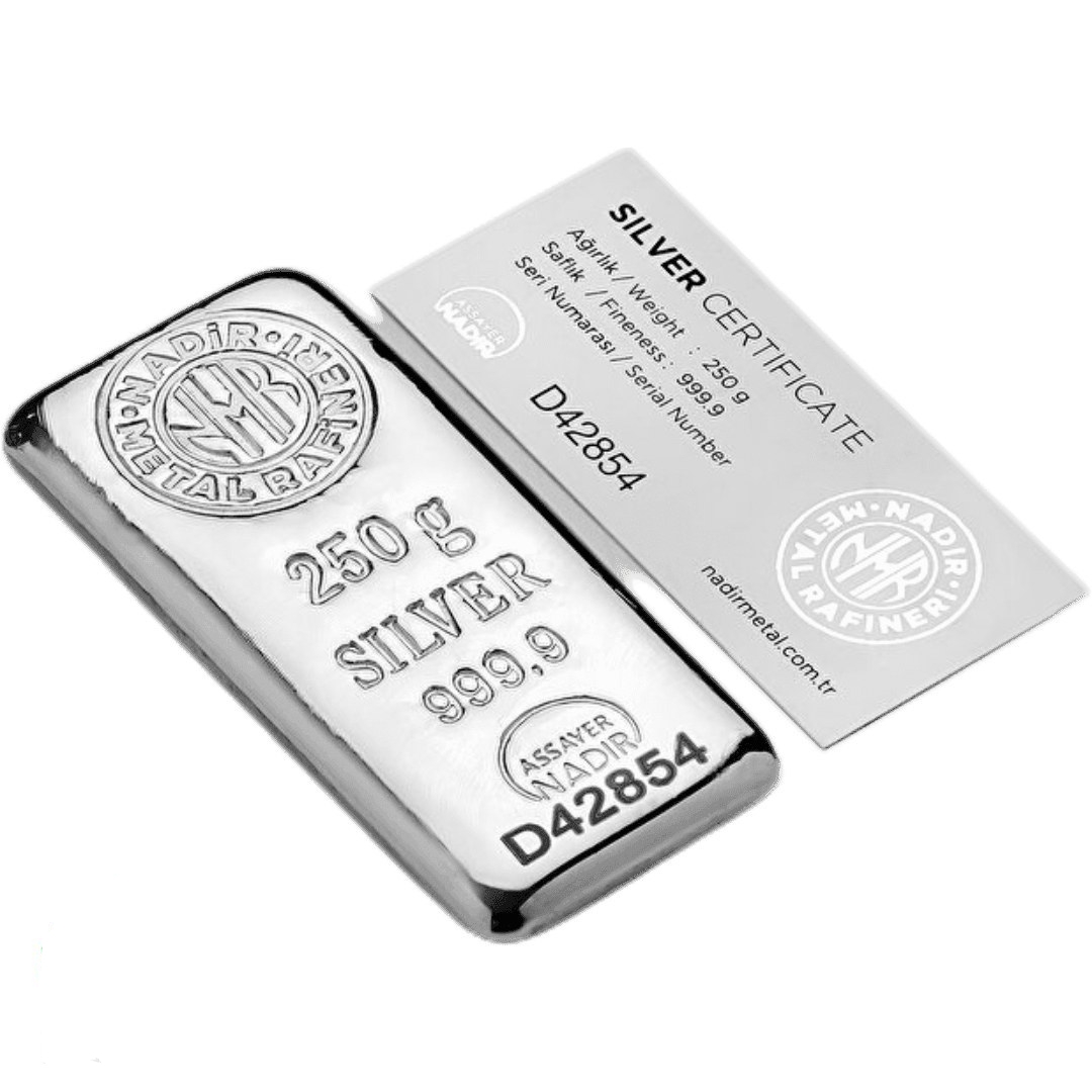 شمش نقره 250گرمی نادیر ترکیه 999,9